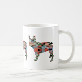 Caneca De Café Silhueta Geométrica Colorido Bulldog Francês