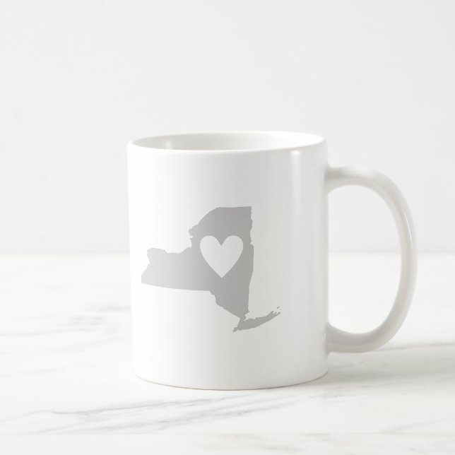 Caneca De Café Silhueta Heart New York State (Direita)