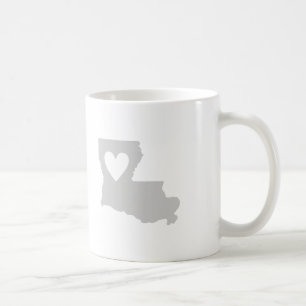 Caneca De Café Silhueta Louisiana com Mug de Café Cardíaco