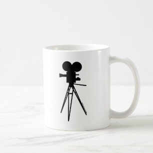Caneca De Café Silhueta retro da câmera de filme
