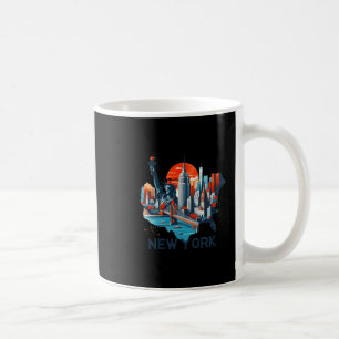 Caneca De Café Silhueta Retro da Cidade de Nova York