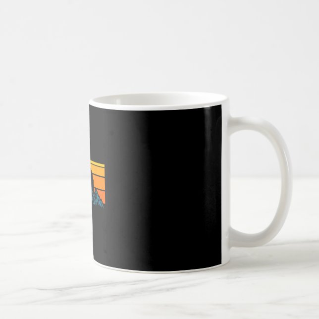Caneca De Café Silhueta Retro da Montanha (Direita)