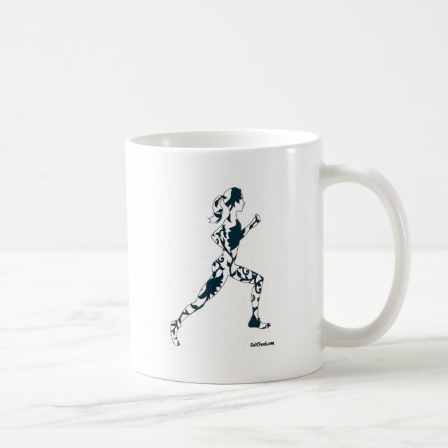 Caneca De Café Silhueta Running - floral (Direita)