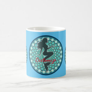 Caneca De Café Silhueta Sereia em Bolhas Café Thunder_Cove