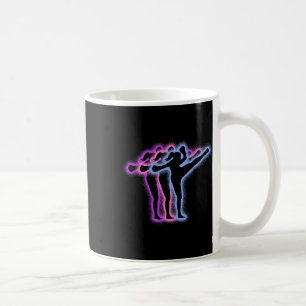 Caneca De Café Silhuetas de Artes Marciais Muay Thai Meninas Kick