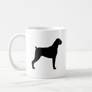 Caneca De Café Silhuetas de Cachorro-Boxer