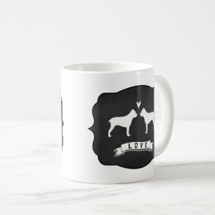 Caneca De Café Silhuetas de Cão Cane Corso Amor