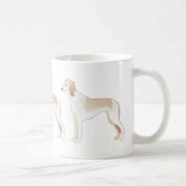 Caneca De Café Silhuette de Ilustração Básica de Cachorro Saluki