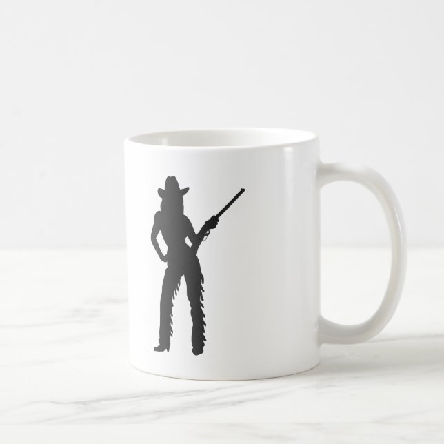 Caneca De Café Silhuette of Western Cowgirl (Direita)