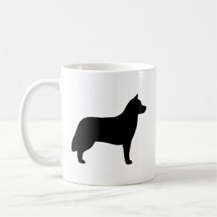 Caneca De Café Silhuettes de Cachorro Siberiano