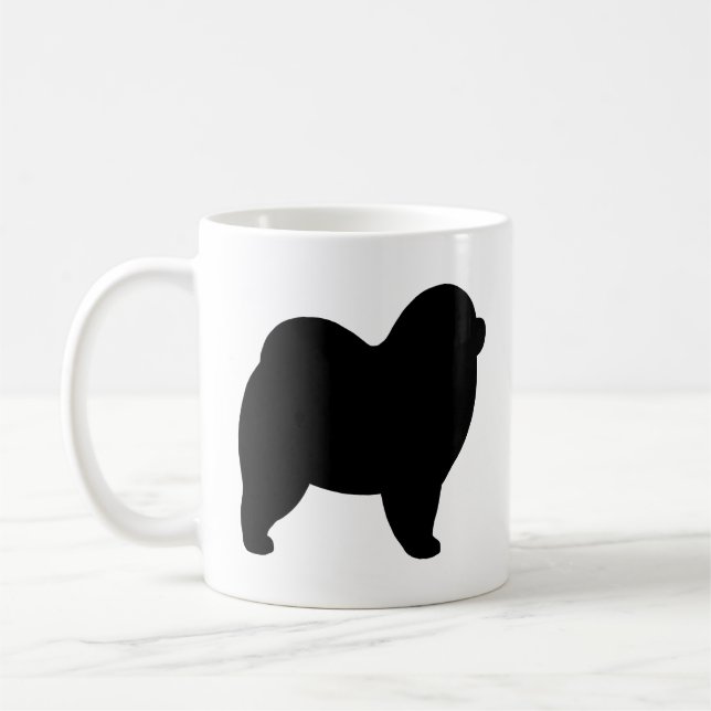 Caneca De Café Silhuettes De Cães De Chow Brutos (Esquerda)
