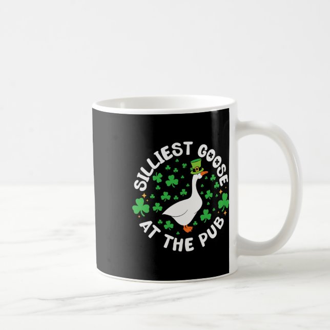 Caneca De Café Silliest Goose At The Pub Funny Shamrock St Patric (Direita)