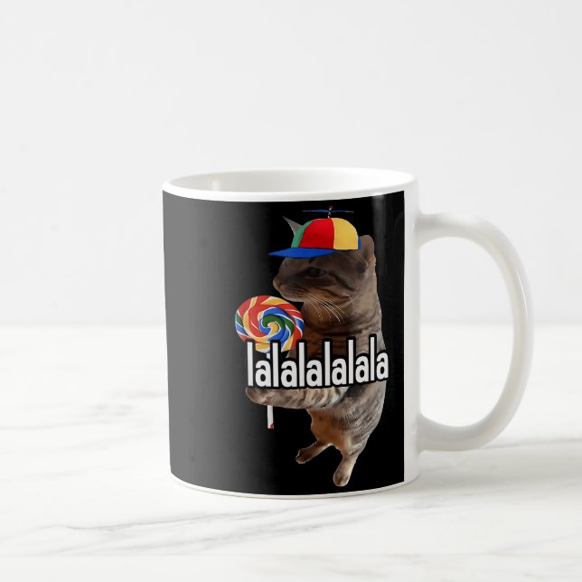 Caneca De Café Silly Cat With Lollip Meme  (Direita)