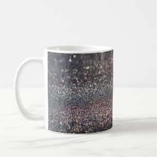 Caneca De Café Silver Glitter: Natal Preto