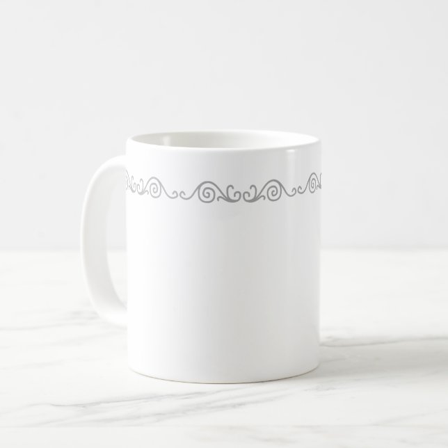 Caneca De Café Silver Scroll Work Mug (Frente Esquerda)