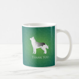 Caneca De Café Silver Siberian Husky - Obrigado
