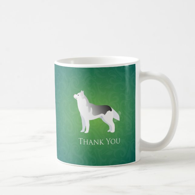 Caneca De Café Silver Siberian Husky - Obrigado (Direita)