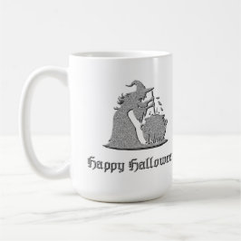 Caneca De Café Silver Witch e Cauldron Halloween