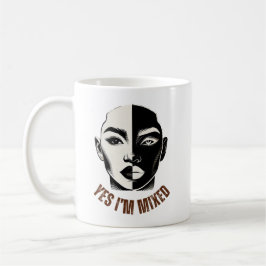 Caneca De Café SIM, ESTOU MISTO - Biracial Face Identity Mug