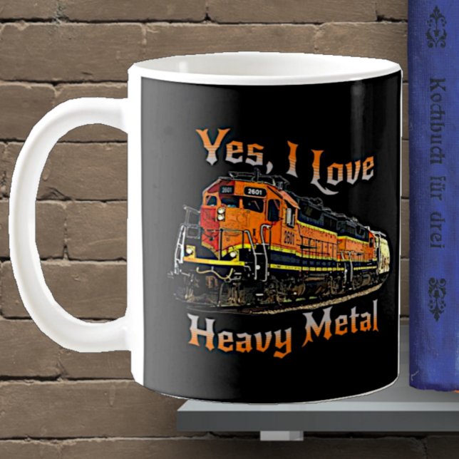 Caneca De Café Sim, Eu Adoro Comboio Locomotivo de Diesel Metálic (Criador carregado)