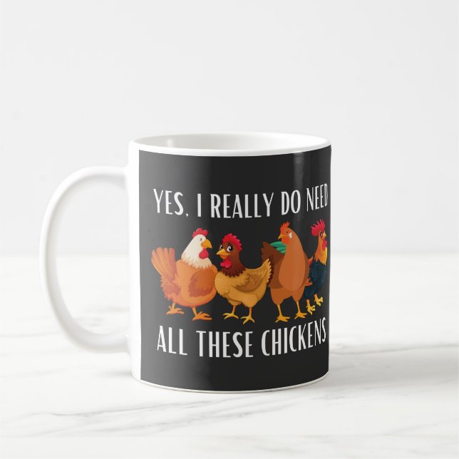 Caneca De Café Sim, eu realmente preciso de todas essas galinhas (Esquerda)