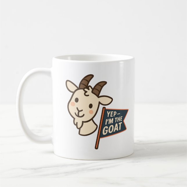 Caneca De Café Sim, eu sou o GOAT Designado de Cabeça de Bode Eng (Esquerda)