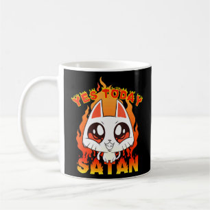 Caneca De Café Sim Hoje Satã Occulta Gato Satânico Cinto