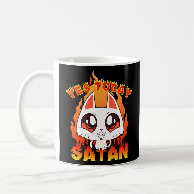 Caneca De Café Sim Hoje Satã Occulta Gato Satânico Cinto (Esquerda)