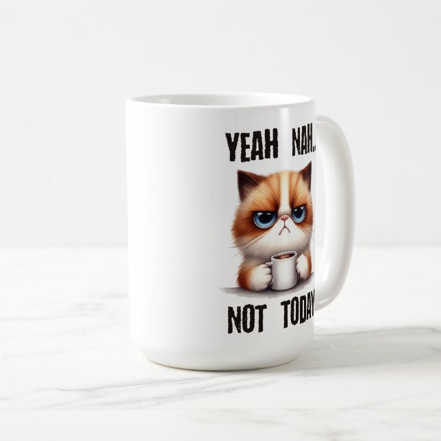 Caneca De Café Sim... não hoje. (Frente Esquerda)