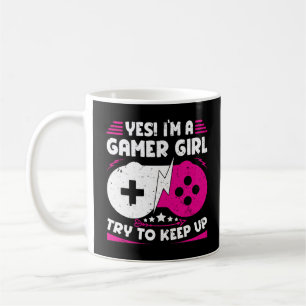 Caneca De Café Sim, sou uma garota de jogos Engraçada, jogando ga