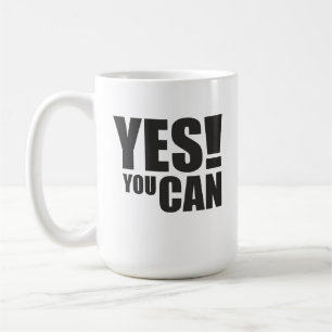 Caneca De Café SIM, VOCÊ PODE - Design de Cotação Positiva Motiva