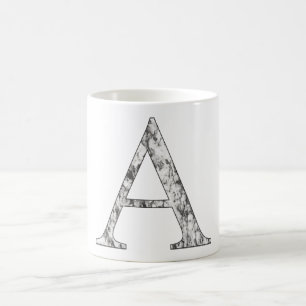 Caneca De Café Símbolo Alfa inicial do Marble da letra A