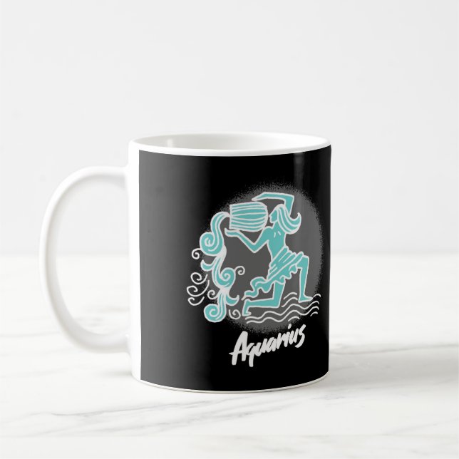 Caneca De Café Símbolo Aquário Zodíaco Coffee Mug (Esquerda)
