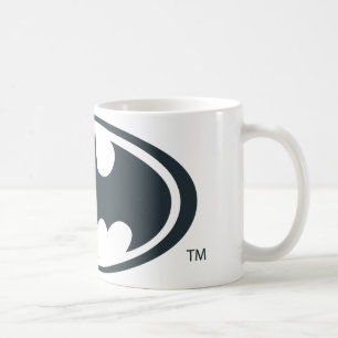 Caneca De Café Símbolo Batman Logotipo preto e branco