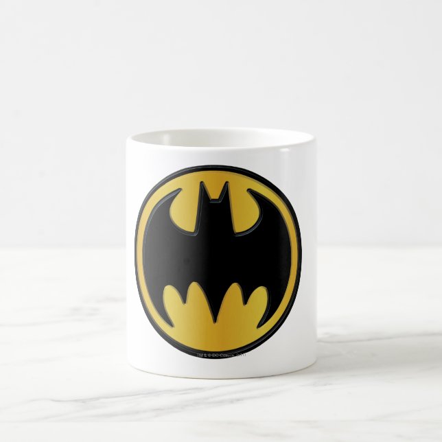 Caneca De Café Símbolo Batman | Logotipo redondo clássico (Centro)