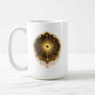Caneca De Café Símbolo Celestial do Sol e da Lua Equilíbrio Cósmi