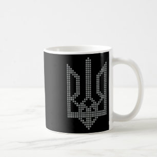Caneca De Café Símbolo cinza ucraniano Tryzub no peito - Ucrânia