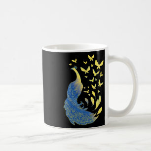 Caneca De Café Símbolo da Bandeira Ucraniana Ervilha Borboletas P