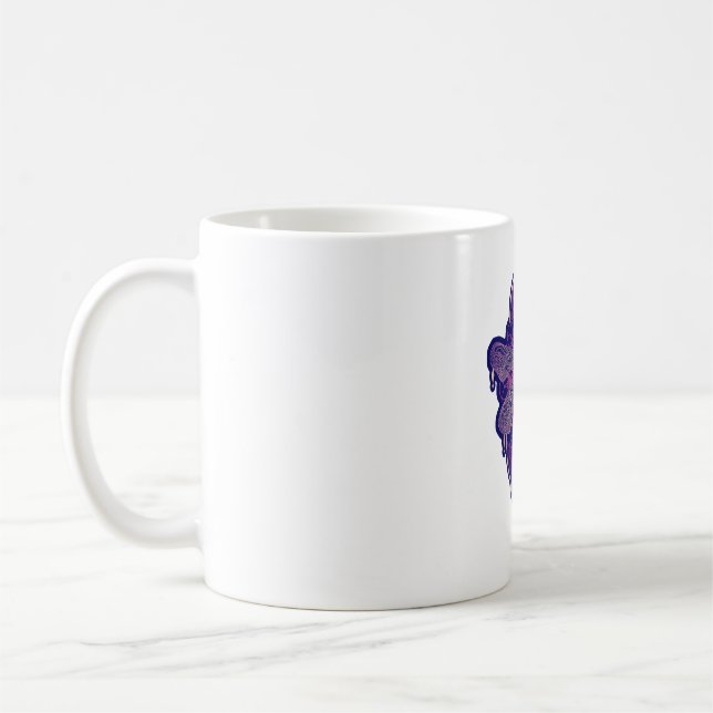 Caneca De Café Símbolo da Flor de Vida Mandala, Dragonfly Geométr (Esquerda)