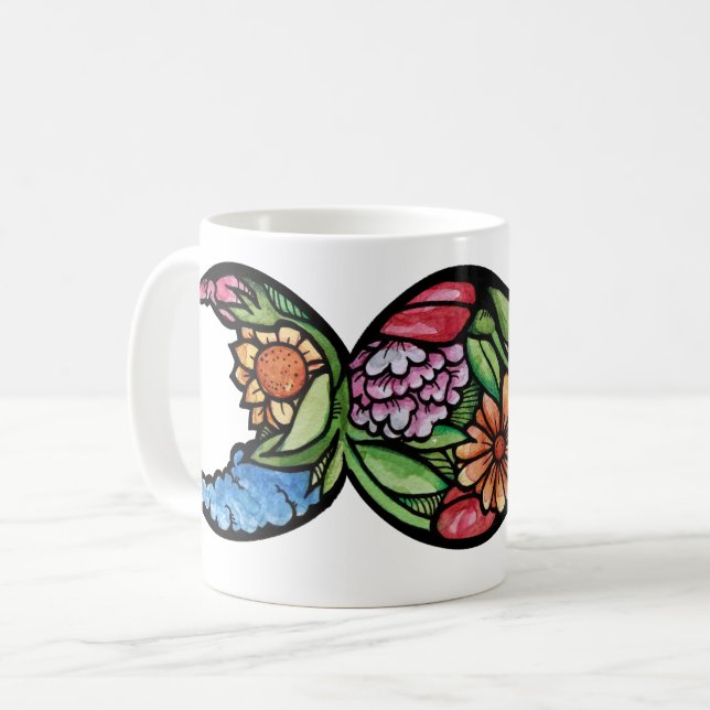 Caneca De Café Símbolo da Tríplice Lua em Flor (Frente Esquerda)