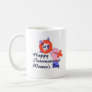 Caneca De Café Símbolo das Mulheres Feliz Dia das Mulheres