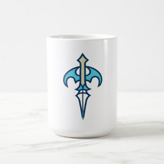 Caneca De Café Símbolo de Adaga de Asa de Morcego Verde Azul