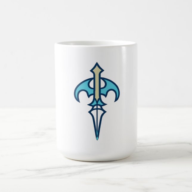 Caneca De Café Símbolo de Adaga de Asa de Morcego Verde Azul (Centro)