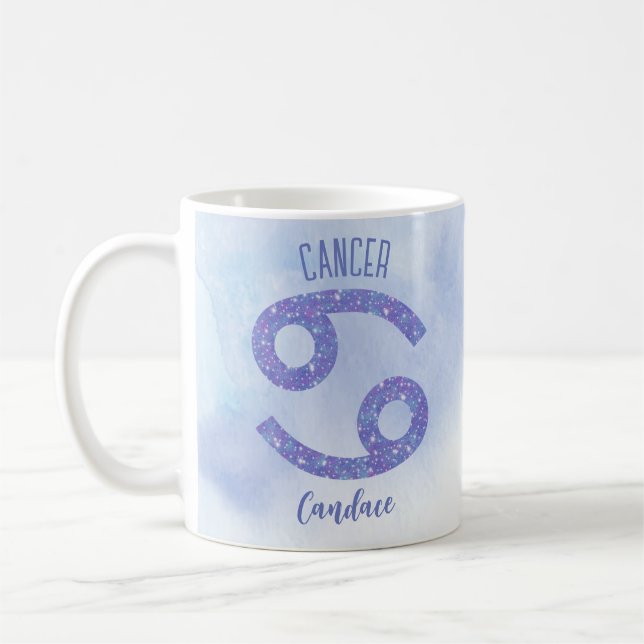 Caneca De Café Símbolo de Astrologia de Cancer Bonito Personaliza (Esquerda)