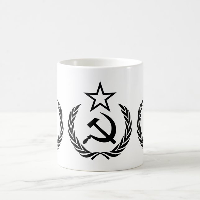Caneca De Café Símbolo de estrela falsa do martelo Ícone negrito (Centro)