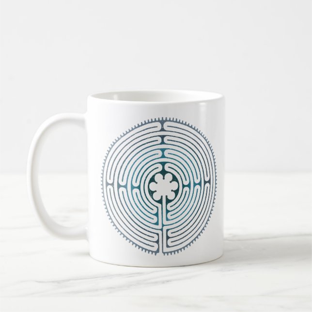 Caneca De Café Símbolo de Geometria Sagrado - Chartres Labyrinth  (Esquerda)