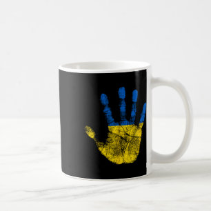 Caneca De Café Símbolo de Impressão de Mão da Bandeira Ucraniana