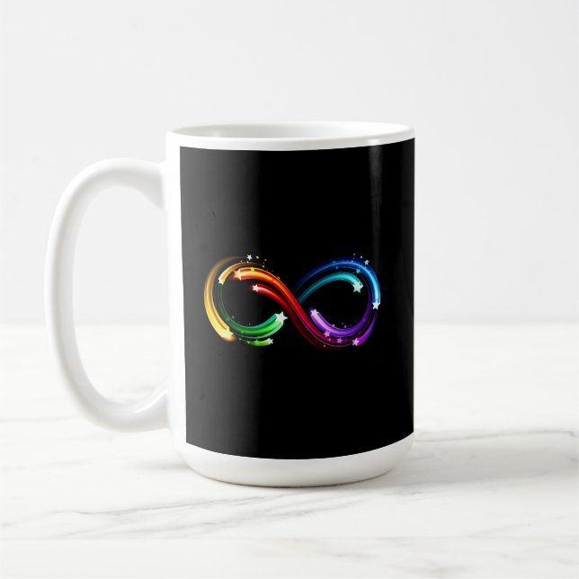 Caneca De Café Símbolo de infinito de cometas arco-íris (Esquerda)