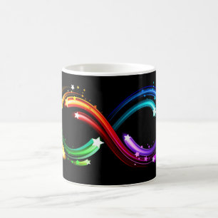 Caneca De Café Símbolo de infinito de cometas arco-íris