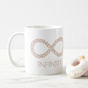 Caneca De Café Símbolo de Infinito de Folha Minimalista Elegante 